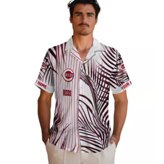 Cincinnati Reds Palm Stripes Red Black White Hawaiian Shirt - Summer MLB Apparel for Fans