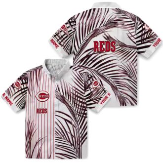 Cincinnati Reds Palm Stripes Red Black White Hawaiian Shirt - Summer MLB Apparel for Fans