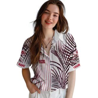 Cincinnati Reds Palm Stripes Red Black White Hawaiian Shirt - Summer MLB Apparel for Fans