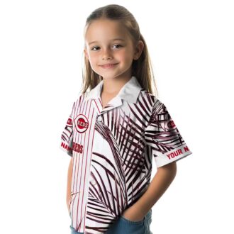 Cincinnati Reds Palm Stripes Red Black White Hawaiian Shirt - Summer MLB Apparel for Fans
