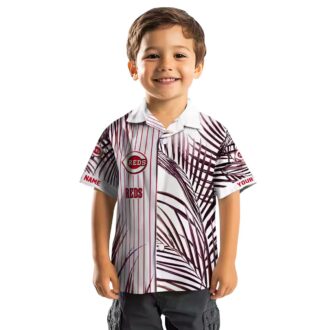 Cincinnati Reds Palm Stripes Red Black White Hawaiian Shirt - Summer MLB Apparel for Fans