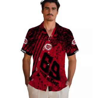 Cincinnati Reds Star Stripes Red Hawaiian Shirt - Custom MLB Fan Beachwear for Summer