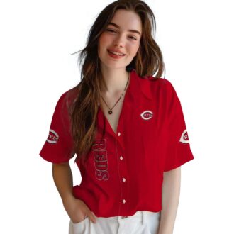 Cincinnati Reds Stuart Minion Red Hawaiian Shirt - MLB Fan Gear, Tropical Summer Shirt
