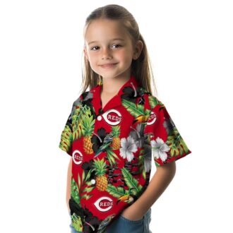 Cincinnati Reds Tropical Red Green Hawaiian Shirt - Toucan Hibiscus Pineapple Print for MLB Fans