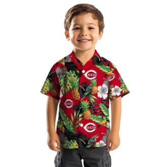 Cincinnati Reds Tropical Red Green Hawaiian Shirt - Toucan Hibiscus Pineapple Print for MLB Fans