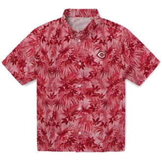 Cincinnati Reds Tropical Red Hawaiian Shirt with Leaf Pattern - Perfect MLB Summer Wear