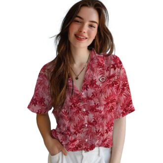 Cincinnati Reds Tropical Red Hawaiian Shirt with Leaf Pattern - Perfect MLB Summer Wear