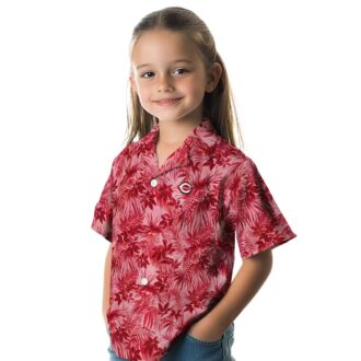 Cincinnati Reds Tropical Red Hawaiian Shirt with Leaf Pattern - Perfect MLB Summer Wear