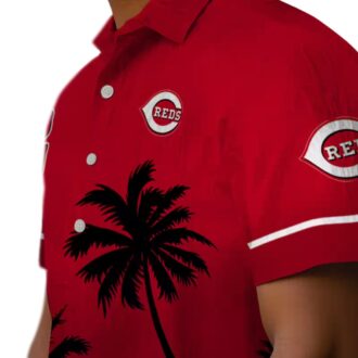 Cincinnati Reds Tropical Sunset Hawaiian Shirt - Red and Black MLB Beachwear