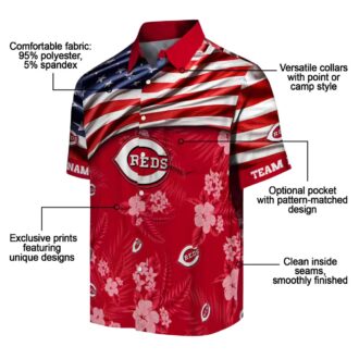 Cincinnati Reds US Flag Hawaiian Shirt with Hibiscus - Perfect Summer Fan Gear