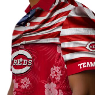 Cincinnati Reds US Flag Hawaiian Shirt with Hibiscus - Perfect Summer Fan Gear