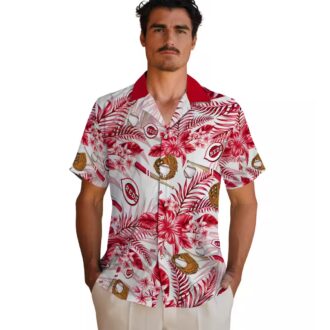 Custom Cincinnati Reds Red & White Floral Baseball Hawaiian Shirt - Tropical MLB Fan Gear