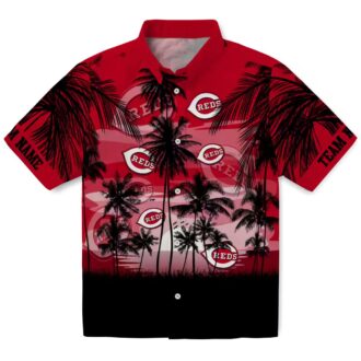 Custom Cincinnati Reds Tropical Sunset Hawaiian Shirt - Red Black MLB Fan Gear