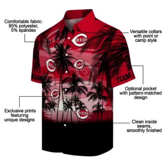 Custom Cincinnati Reds Tropical Sunset Hawaiian Shirt - Red Black MLB Fan Gear