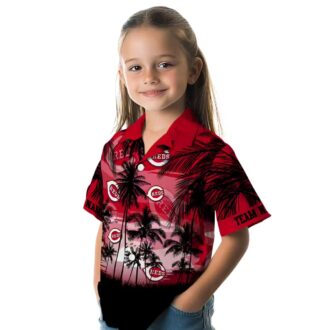 Custom Cincinnati Reds Tropical Sunset Hawaiian Shirt - Red Black MLB Fan Gear