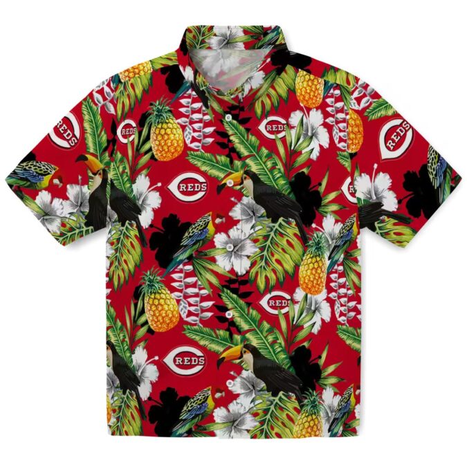 Custom Cincinnati Reds Tropical Toucan Hawaiian Shirt - Red Green MLB Fan Gear for Summer