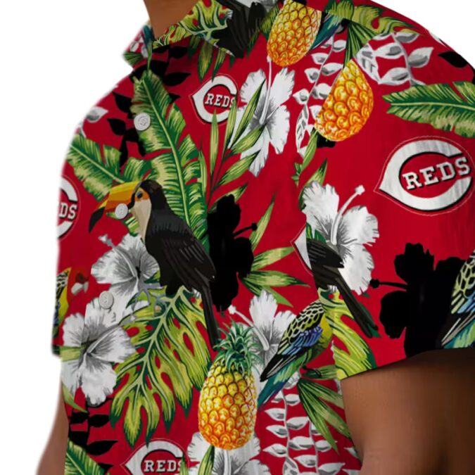 Custom Cincinnati Reds Tropical Toucan Hawaiian Shirt - Red Green MLB Fan Gear for Summer