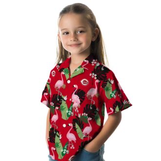 Exclusive Cincinnati Reds Flamingo Leaf Motif Hawaiian Shirt - Red MLB Fan Gear for Summer