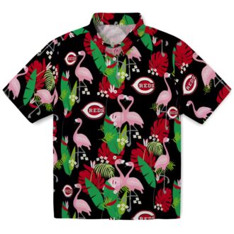 Flamingo Foliage Cincinnati Reds Hawaiian Shirt - Red & Green MLB Tropical Summer Apparel