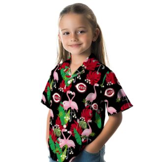 Flamingo Foliage Cincinnati Reds Hawaiian Shirt - Red & Green MLB Tropical Summer Apparel