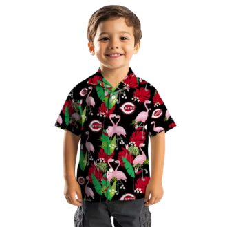 Flamingo Foliage Cincinnati Reds Hawaiian Shirt - Red & Green MLB Tropical Summer Apparel