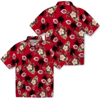 Limited Edition Cincinnati Reds Tropical Hawaiian Shirt - Red Palm Tree & Hibiscus Flower MLB Summer Gear