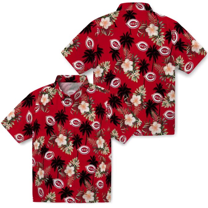 Limited Edition Cincinnati Reds Tropical Hawaiian Shirt - Red Palm Tree & Hibiscus Flower MLB Summer Gear