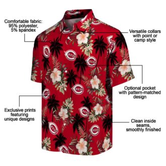 Limited Edition Cincinnati Reds Tropical Hawaiian Shirt - Red Palm Tree & Hibiscus Flower MLB Summer Gear
