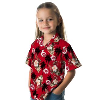 Limited Edition Cincinnati Reds Tropical Hawaiian Shirt - Red Palm Tree & Hibiscus Flower MLB Summer Gear