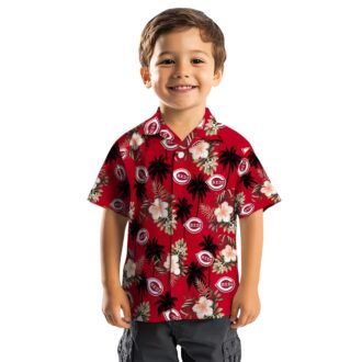 Limited Edition Cincinnati Reds Tropical Hawaiian Shirt - Red Palm Tree & Hibiscus Flower MLB Summer Gear