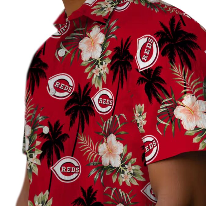 Limited Edition Cincinnati Reds Tropical Hawaiian Shirt - Red Palm Tree & Hibiscus Flower MLB Summer Gear