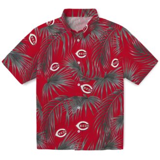 MLB Cincinnati Reds Leafy Palms Hawaiian Shirt - Perfect Summer Beach Fan Apparel