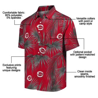 MLB Cincinnati Reds Leafy Palms Hawaiian Shirt - Perfect Summer Beach Fan Apparel