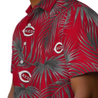 MLB Cincinnati Reds Leafy Palms Hawaiian Shirt - Perfect Summer Beach Fan Apparel