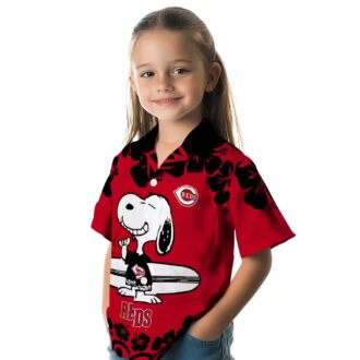 MLB Cincinnati Reds Snoopy Surf Red & White Hawaiian Shirt - Perfect Beach & Summer Wear