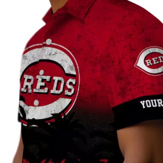 MLB Cincinnati Reds Sunset Pattern Red Black Hawaiian Shirt - Perfect for Summer Beach & Fans