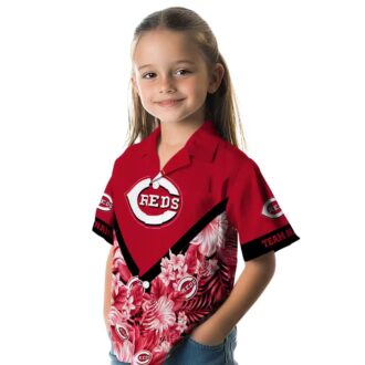 Personalized Cincinnati Reds Floral Chevron Red Hawaiian Shirt - MLB Fan Summer Apparel