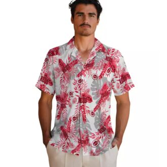 Red & White Cincinnati Reds Hawaiian Shirt - Tropical Leaves MLB Shirt for Summer
