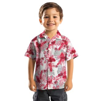 Red & White Cincinnati Reds Hawaiian Shirt - Tropical Leaves MLB Shirt for Summer