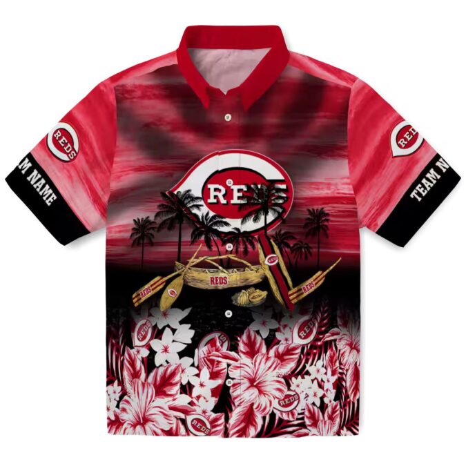 Red Cincinnati Reds Tropical Hawaiian Shirt - Personalized MLB Canoe Summer Style