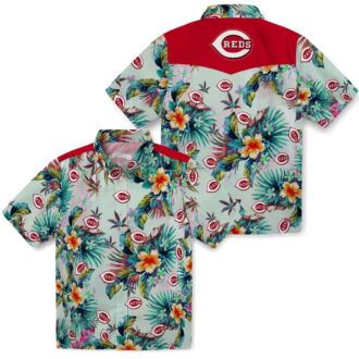 Shop Cincinnati Reds Tropical Green Hawaiian Shirt - Perfect Summer MLB Apparel