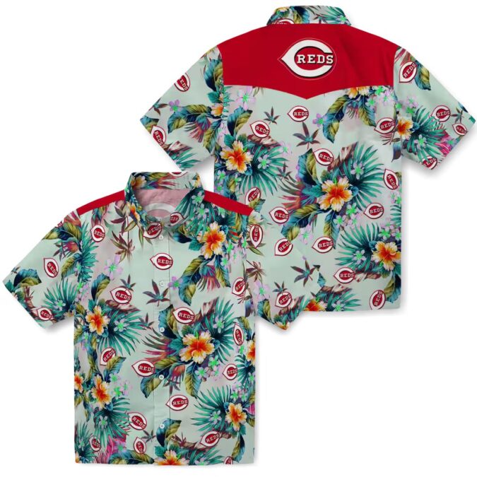 Shop Cincinnati Reds Tropical Green Hawaiian Shirt - Perfect Summer MLB Apparel