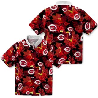Tropical Cincinnati Reds Hawaiian Shirt - Floral Red Toucan Design MLB Fan Gear