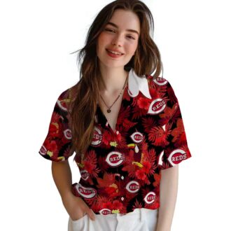 Tropical Cincinnati Reds Hawaiian Shirt - Floral Red Toucan Design MLB Fan Gear