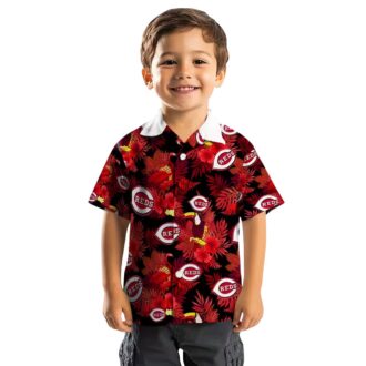 Tropical Cincinnati Reds Hawaiian Shirt - Floral Red Toucan Design MLB Fan Gear