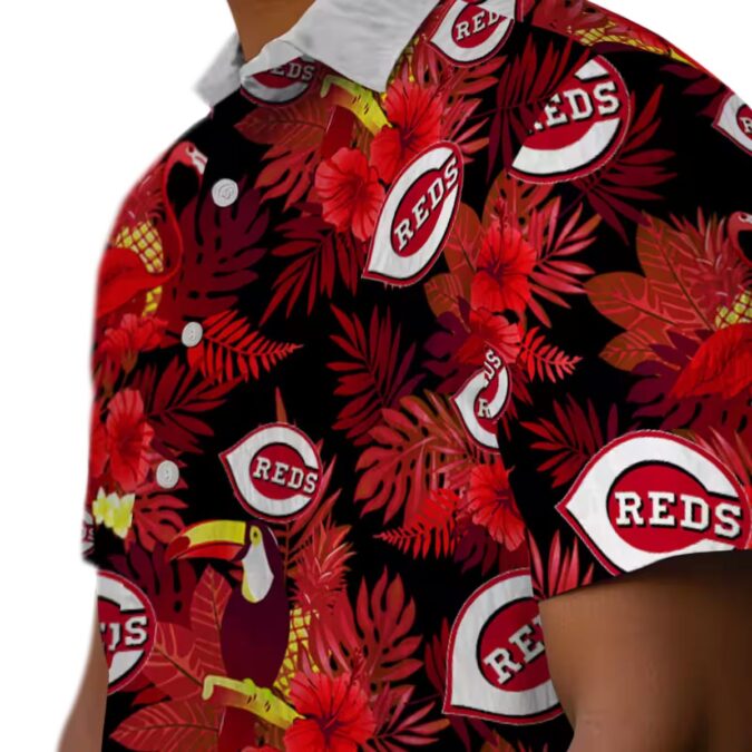 Tropical Cincinnati Reds Hawaiian Shirt - Floral Red Toucan Design MLB Fan Gear