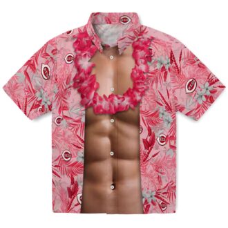 Unique Cincinnati Reds Hawaiian Shirt - Red Tropical MLB Team Gear with Chest Illusion Design
