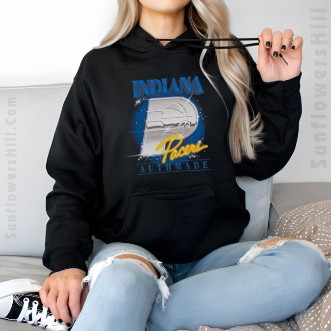 Indiana Pacers Playoffs 2025 Chrome Logo T-Shirt - Black NBA Fan Gear for Adults