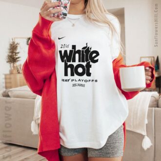 Shop 2025 NBA Playoffs Miami Heat T-Shirt - White Hot Edition for Basketball Fans