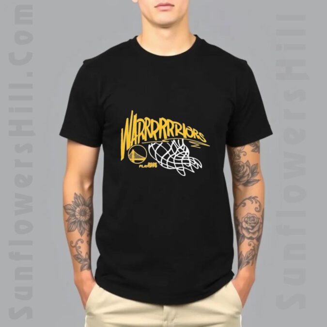 2025 NBA Playoffs Golden State Warriors Swish T-shirt - Official Team Apparel for NBA Fans